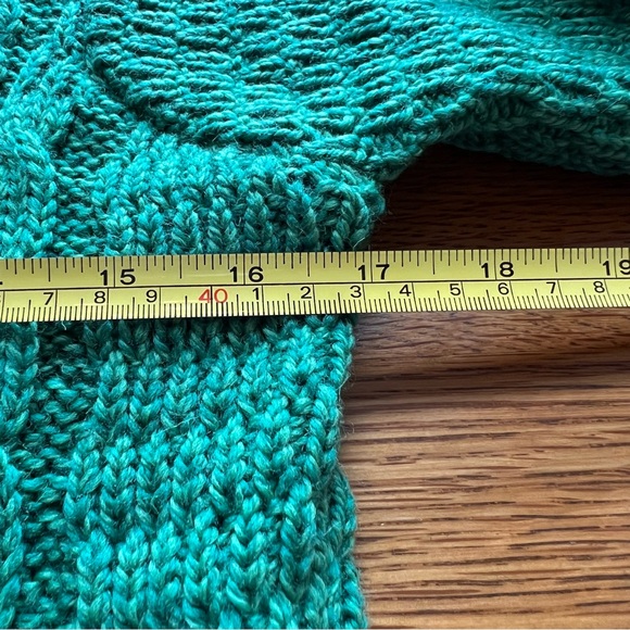 ⭐️ Kilronan Knitwear Sweater Cardigan Fisherman Green Merino 100% Wool Ireland - Picture 12 of 16